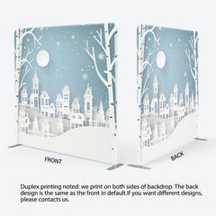 Lofaris Snow Scenery White Papercut Tension Fabric Backdrop