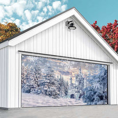 Lofaris Snow White Fairy Castle Forest Garage Door Banner