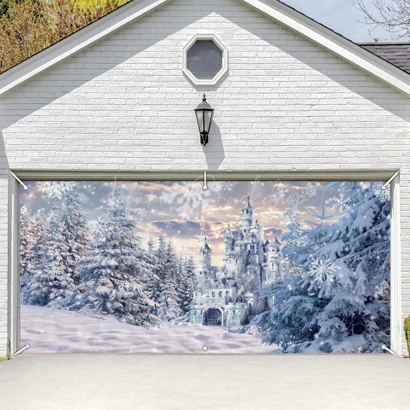 Lofaris Snow White Fairy Castle Forest Garage Door Banner