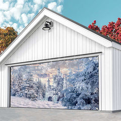 Lofaris Snow White Fairy Castle Forest Garage Door Banner