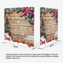 Lofaris Snow Wood Merry Christmas Double-Sided Square Backdrop