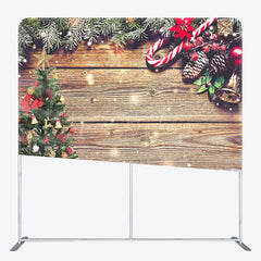 Lofaris Snow Wood Merry Christmas Double-Sided Square Backdrop