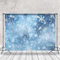 Lofaris Snowflake Blue Bokeh Winter Scenery Backdrop