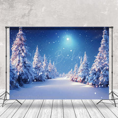 Lofaris Snowflake Bule Sky Peaceful Winter Backdrop