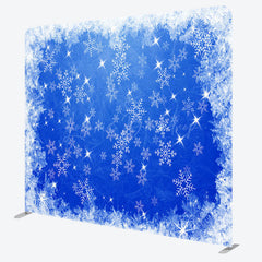 Lofaris Snowflake Dark Blue Christmas Pillow Case Backdrop