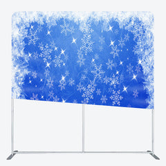 Lofaris Snowflake Dark Blue Christmas Pillow Case Backdrop