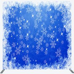 Lofaris Snowflake Dark Blue Christmas Pillow Case Backdrop