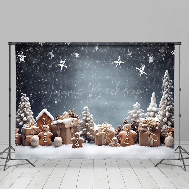 Lofaris Snowflake Holiday Night Christmas Scene Backdrop