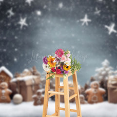 Lofaris Snowflake Holiday Night Christmas Scene Backdrop