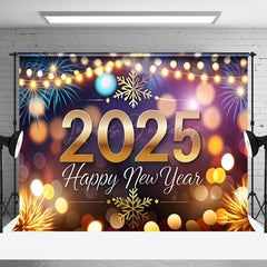 Lofaris Snowflake Light String 2025 Happy New Year Backdrop