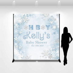 Lofaris Snowflake Oh Boy Custom Name Baby Shower Backdrop