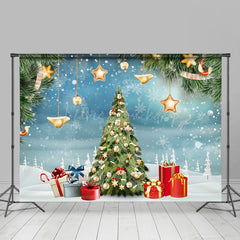 Lofaris Snowflake Pine Bokeh Christmas Tree Scene Backdrop