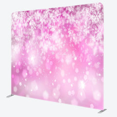 Lofaris Snowflake Pink Bokeh Christmas Pillow Case Backdrop