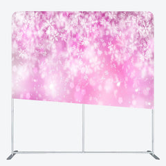 Lofaris Snowflake Pink Bokeh Christmas Pillow Case Backdrop