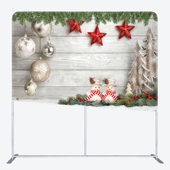 Lofaris Snowflake Snowman Wooden Christmas Square Backdrop