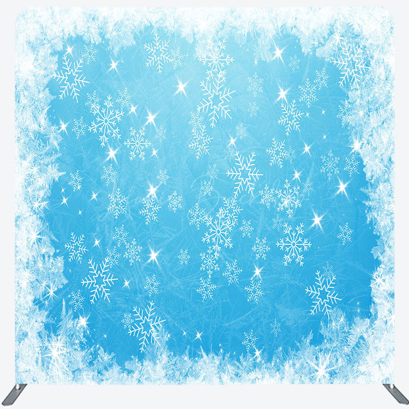 Lofaris Snowflake Winter Christmas Square Arch Fabric Backdrop