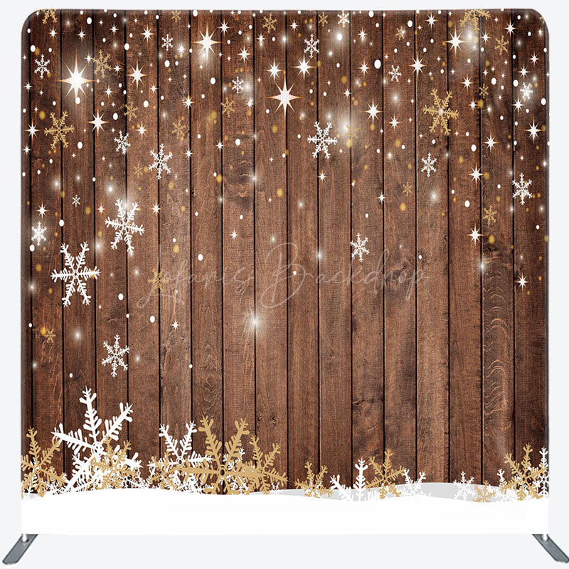 Lofaris Snowflake Wood Christmas Bokeh Pillow Cover Backdrop