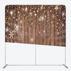 Lofaris Snowflake Wood Christmas Bokeh Pillow Cover Backdrop