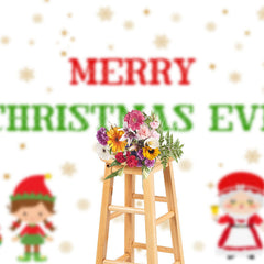 Lofaris Snowflakes Santa Couple Kids Christmas Eve Backdrop