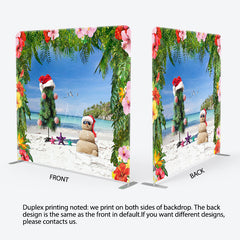 Lofaris Snowman Hawaii Beach Christmas Pillow Case Backdrop