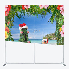 Lofaris Snowman Hawaii Beach Christmas Pillow Case Backdrop