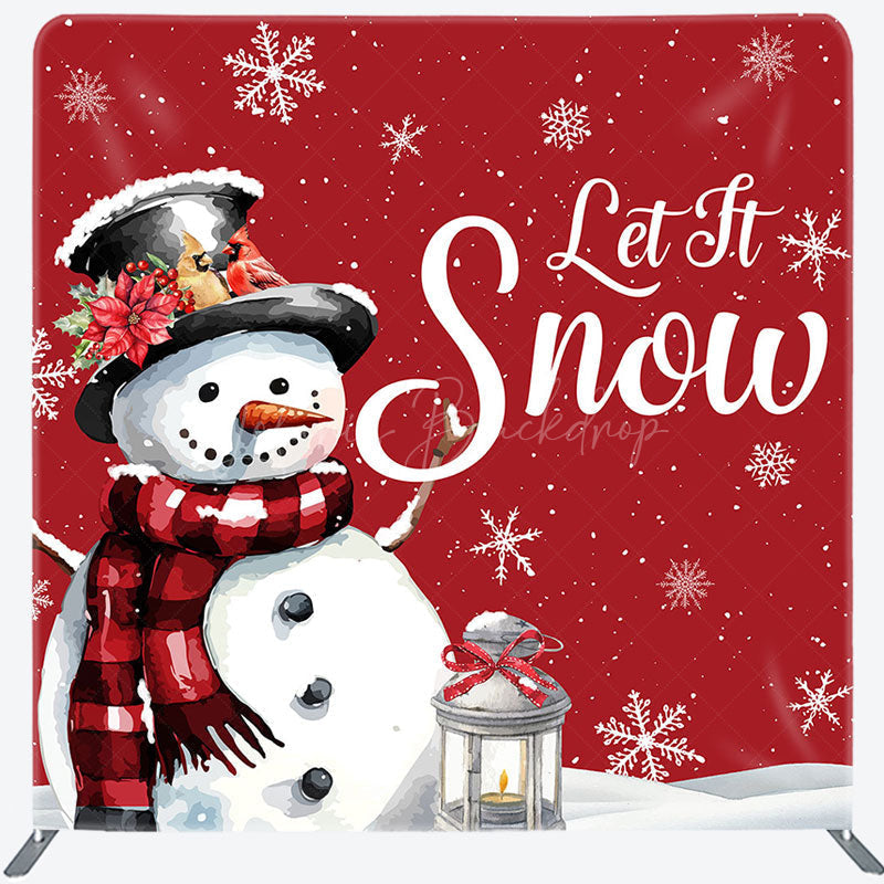 Lofaris Snowman Snowflake Christmas Tension Fabric Backdrop