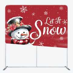 Lofaris Snowman Snowflake Christmas Tension Fabric Backdrop