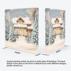 Lofaris Snowy Bokeh Christmas Double-Sided Square Backdrop