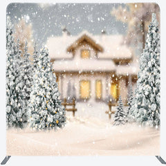 Lofaris Snowy Bokeh Christmas Double-Sided Square Backdrop