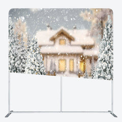 Lofaris Snowy Bokeh Christmas Double-Sided Square Backdrop