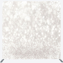 Lofaris Snowy Bokeh Glitter Christmas Pillow Case Backdrop