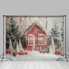 Lofaris Snowy Cabin Wonderlads Winter Christmas Backdrop