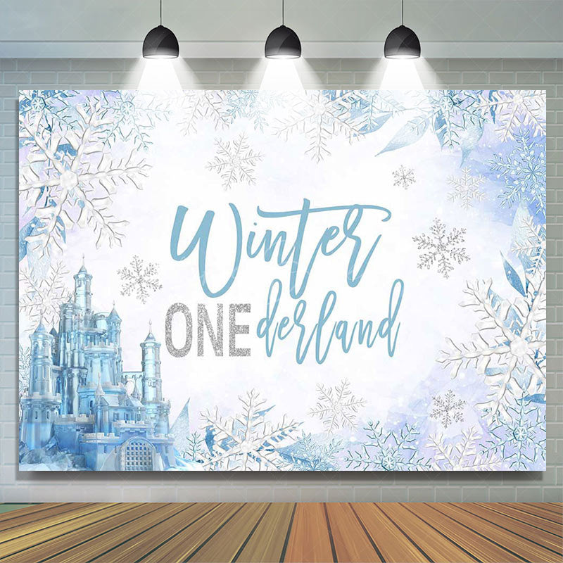 Lofaris Snowy Castle Winter Onederland Birthday Backdrop