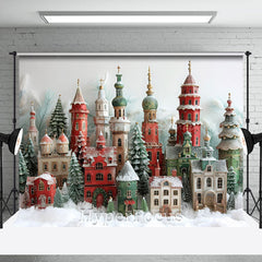 Lofaris Snowy Festive Christmas Vibe Village Photo Backdrop