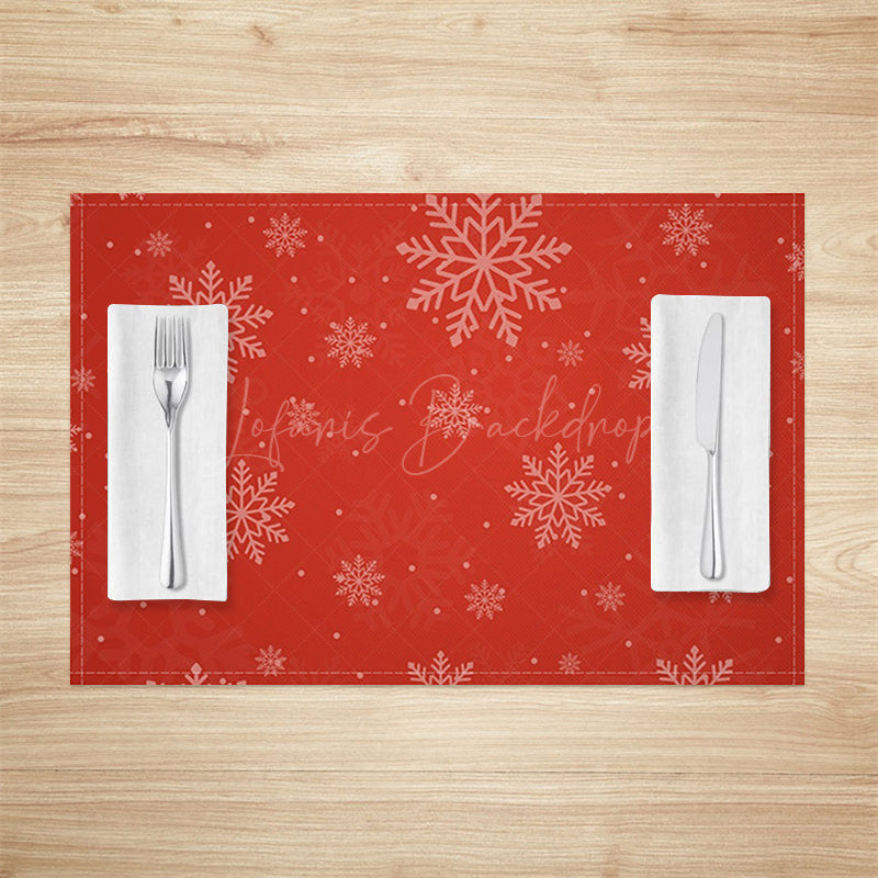 Lofaris Snowy Festive Red Christmas Vibe Set Of 4 Placemats