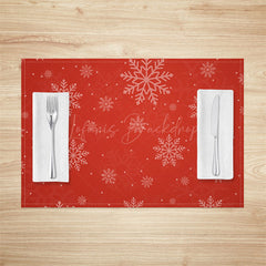 Lofaris Snowy Festive Red Christmas Vibe Set Of 4 Placemats