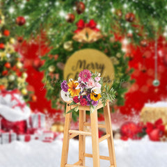 Lofaris Snowy Field Wreath Festive Christmas Vibe Backdrop