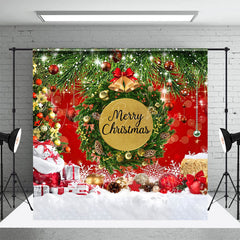 Lofaris Snowy Field Wreath Festive Christmas Vibe Backdrop