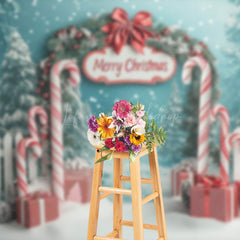 Lofaris Snowy Forest Fence Gifts Merry Christmas Backdrop