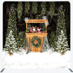 Lofaris Snowy Forest Hot Cocoa Night Christmas Backdrop