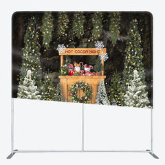 Lofaris Snowy Forest Hot Cocoa Night Christmas Backdrop