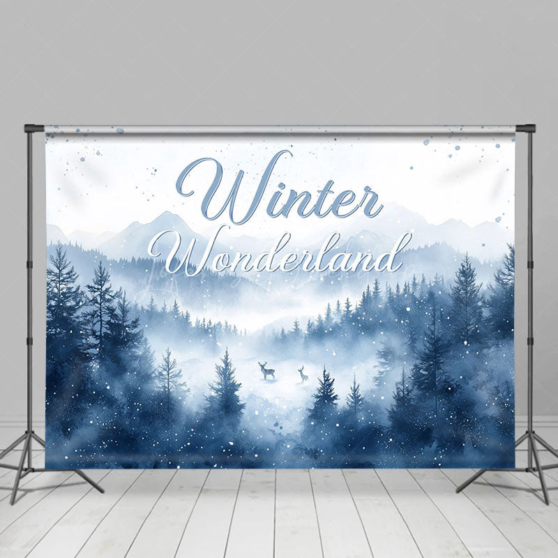 Lofaris Snowy Forest Winter Wonderland Christmas Backdrop