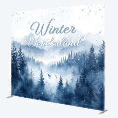 Lofaris Snowy Forest Winter Wonderland Xmas Tension Backdrop