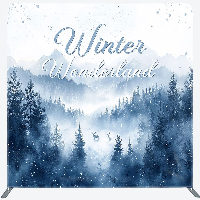 Lofaris Snowy Forest Winter Wonderland Xmas Tension Backdrop