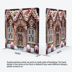 Lofaris Snowy Gingerbread House Christmas Photo Booth Backdrop