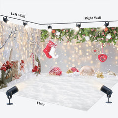 Lofaris Snowy Light Bokeh Christmas Vibe Room Set Backdrop