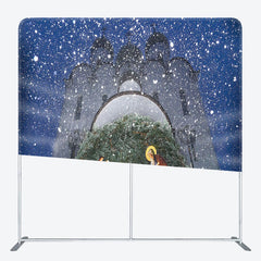 Lofaris Snowy Night Nativity Christmas Pillow Case Backdrop