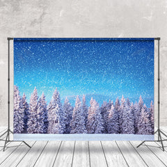 Lofaris Snowy Pine Forest Winter Backdrop For Photography