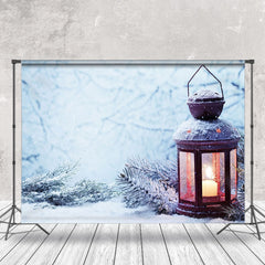 Lofaris Snowy Pine Lamp Outdoor Winter Scenery Backdrop