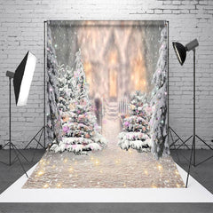 Lofaris Snowy Pine Tree Light Glitter Christmas Backdrop